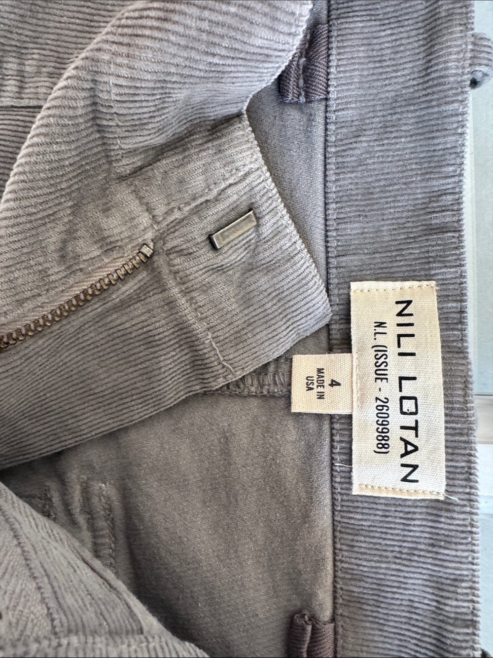 Nili Lotan Gray Corduroy Utility Pants Women Workwear Size 4 N.L. Issue 2609988 - Picture 10 of 12